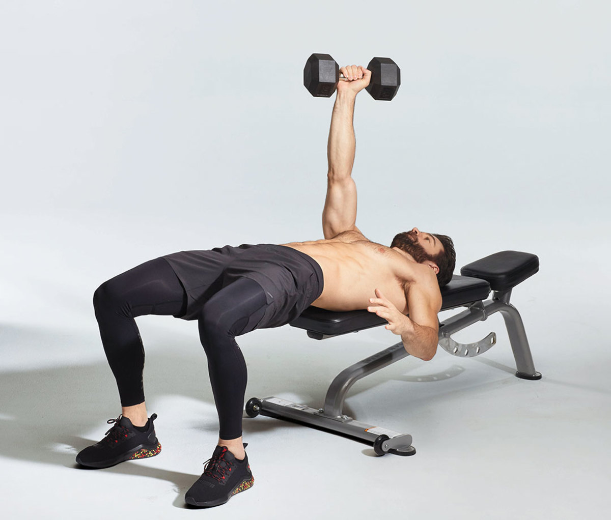 Chest and tricep workout - Hips-Off One-Arm Dumbbell Press - pharmafoodhealth